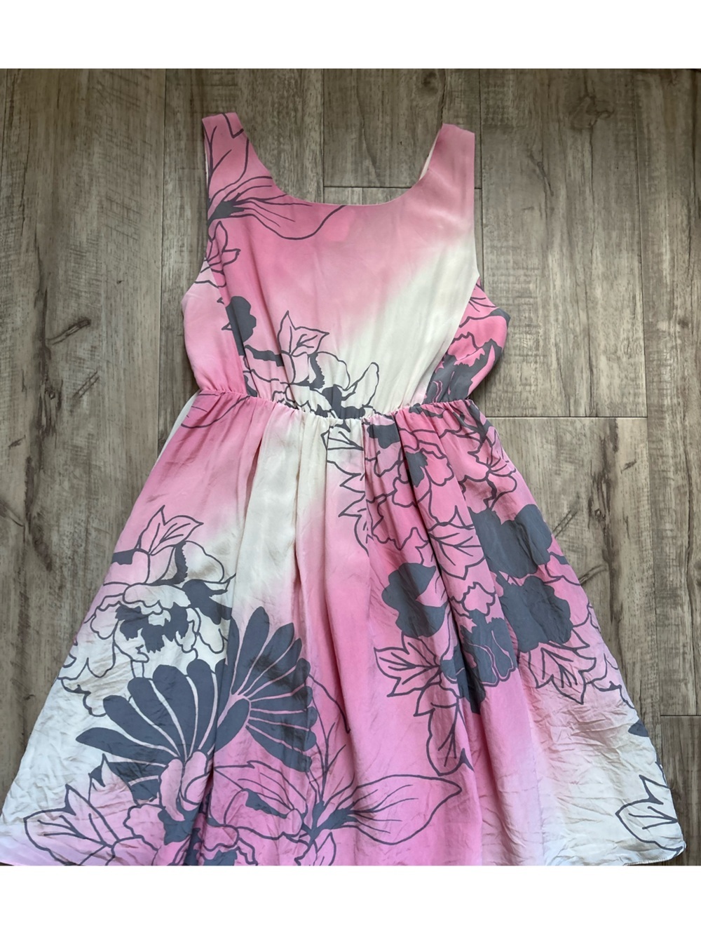 100% Silk floral pretty short summer dress beachy beach vacation boho wedding - Picture 4 of 8